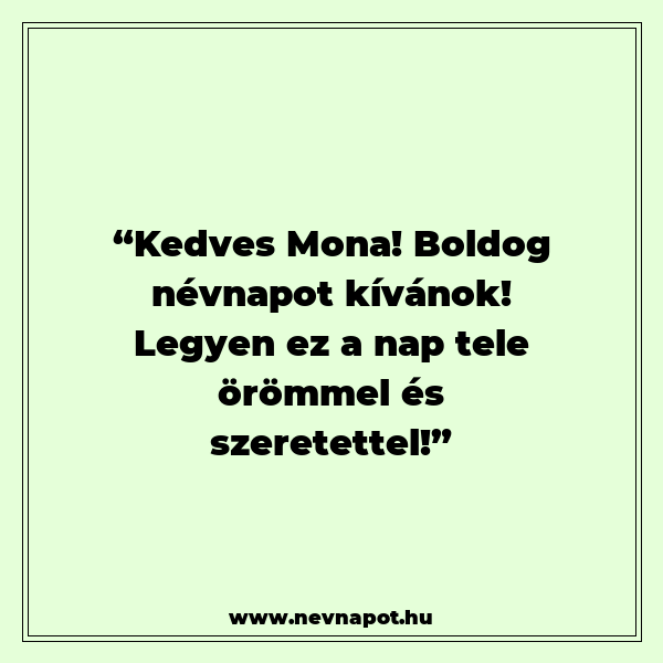 Mona névnapi köszöntők
