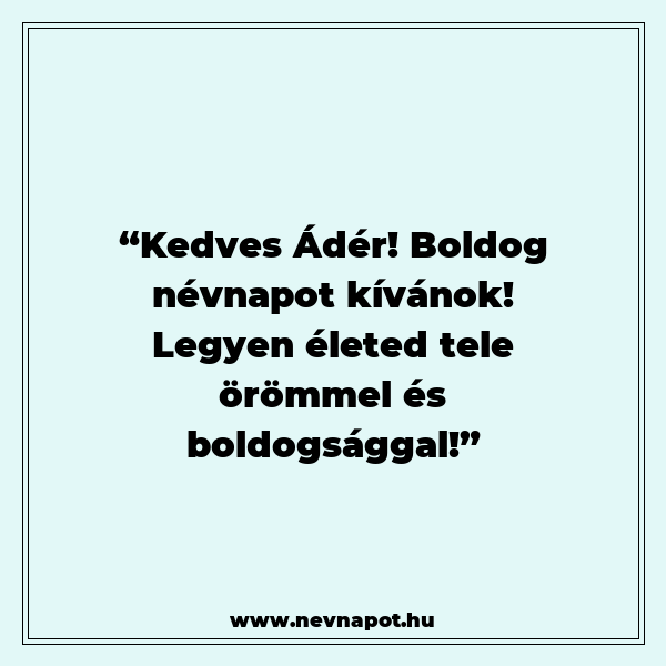 Ádér névnapi köszöntők