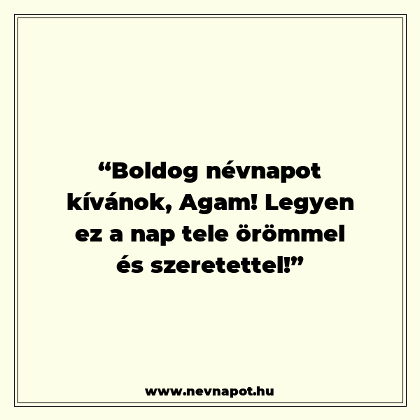 Agam névnapi köszöntők