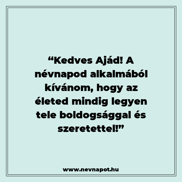 Ajád névnapi köszöntők