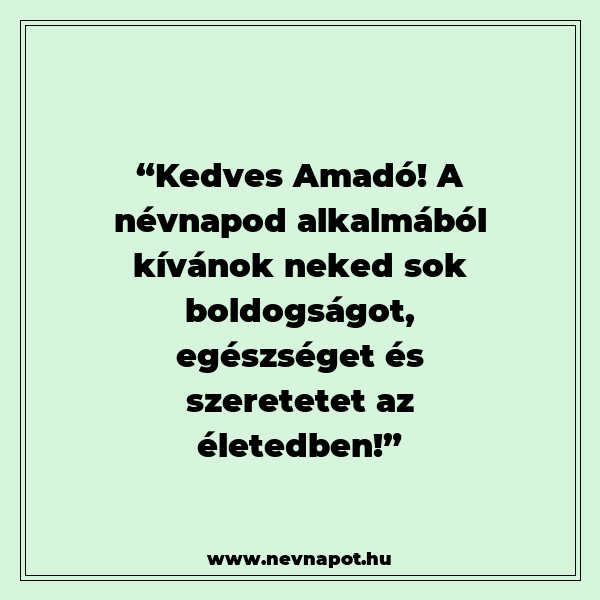 Amadó névnapi köszöntők