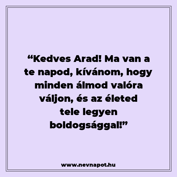 Arad névnapi köszöntők