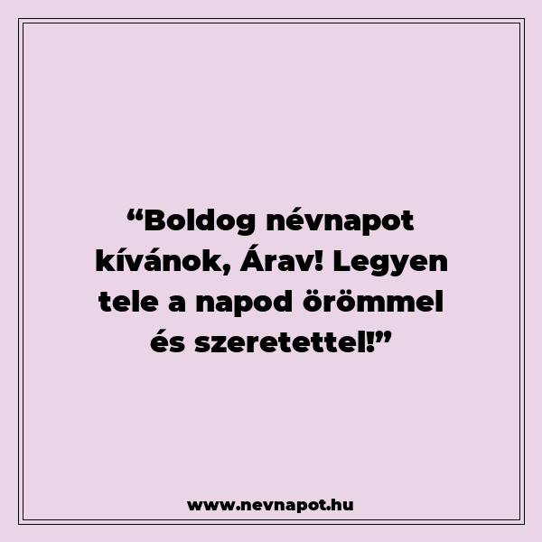 Árav névnapi köszöntők