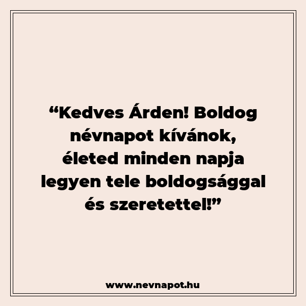 Árden névnapi köszöntők