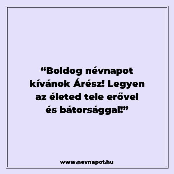 Árész névnapi köszöntők