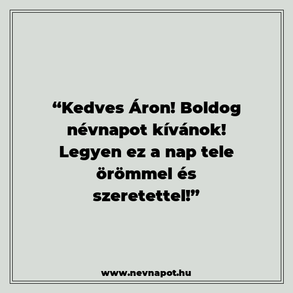 Áron névnapi köszöntők
