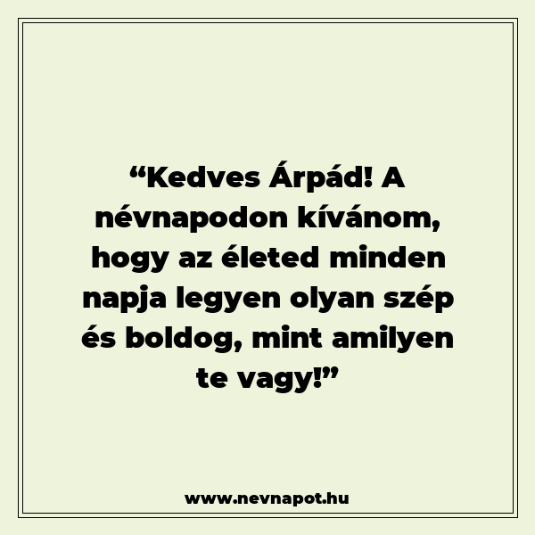 Árpád névnapi köszöntők