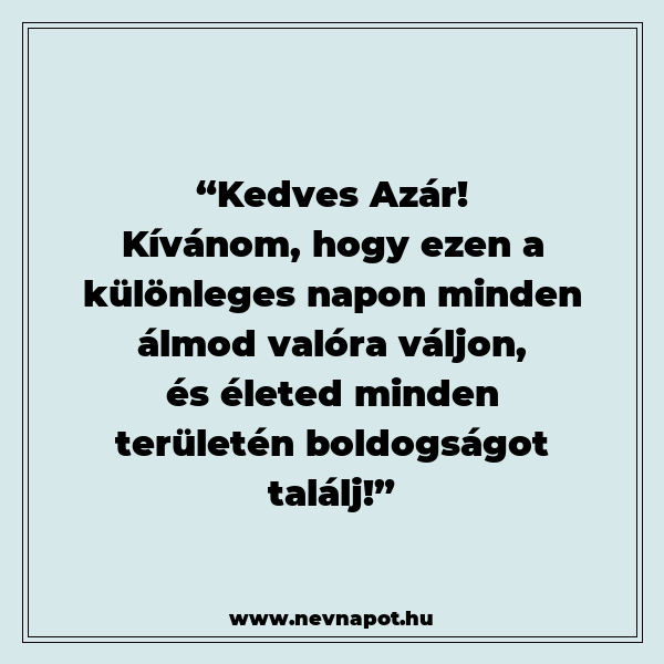 Azár névnapi köszöntők