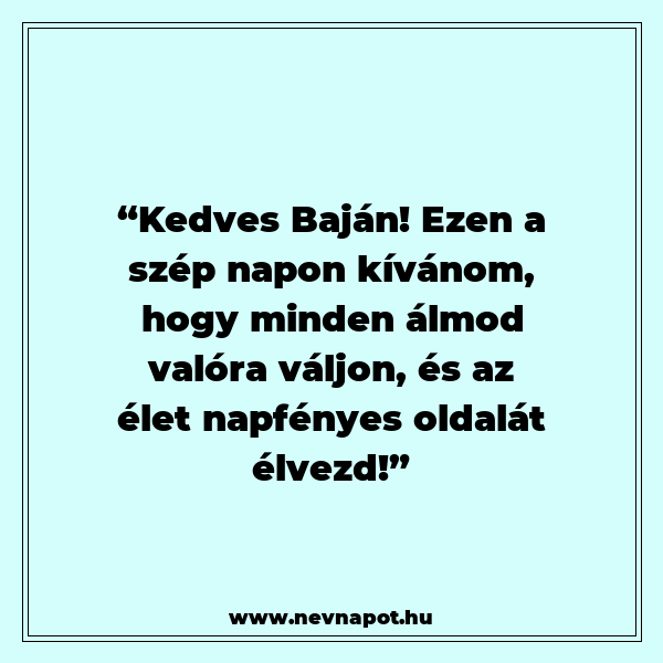 Baján névnapi köszöntők