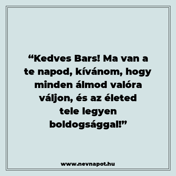 Bars névnapi köszöntők