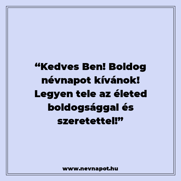 Ben névnapi köszöntők