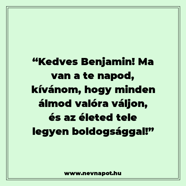 Benjamin névnapi köszöntők