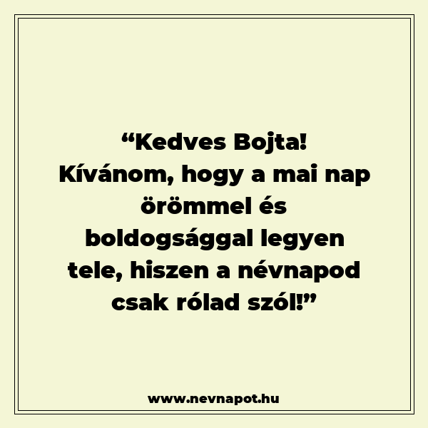 Bojta névnapi köszöntők