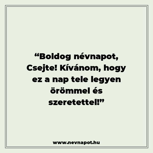 Csejte névnapi köszöntők