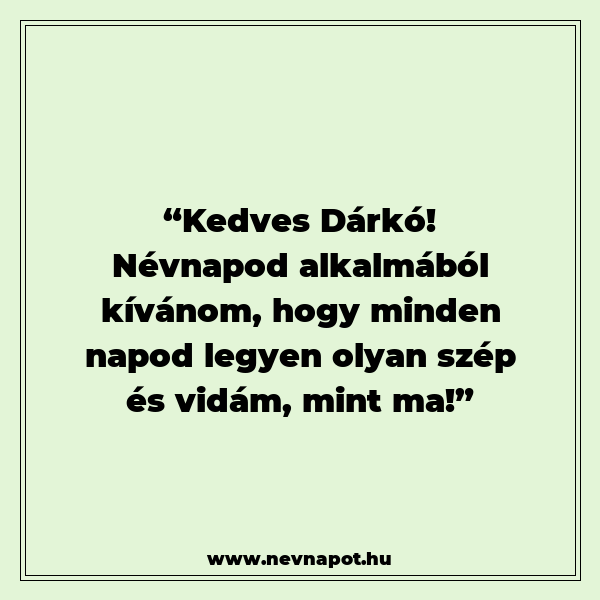 Dárkó névnapi köszöntők