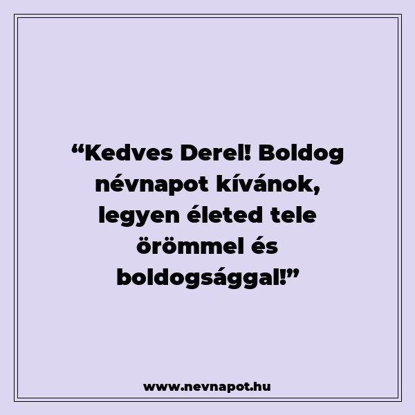 Derel névnapi köszöntők