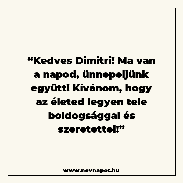 Dimitri névnapi köszöntők