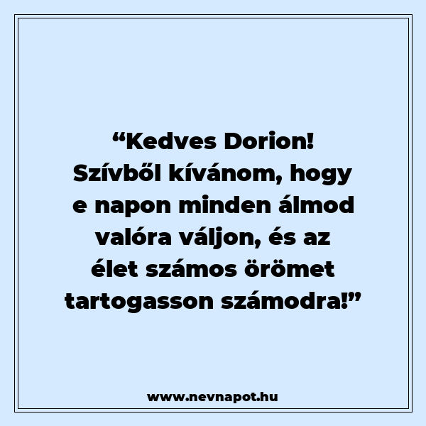 Dorion névnapi köszöntők