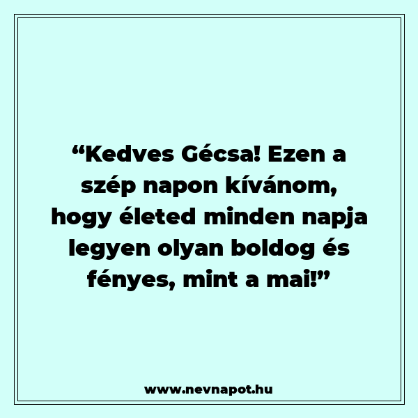 Gécsa névnapi köszöntők