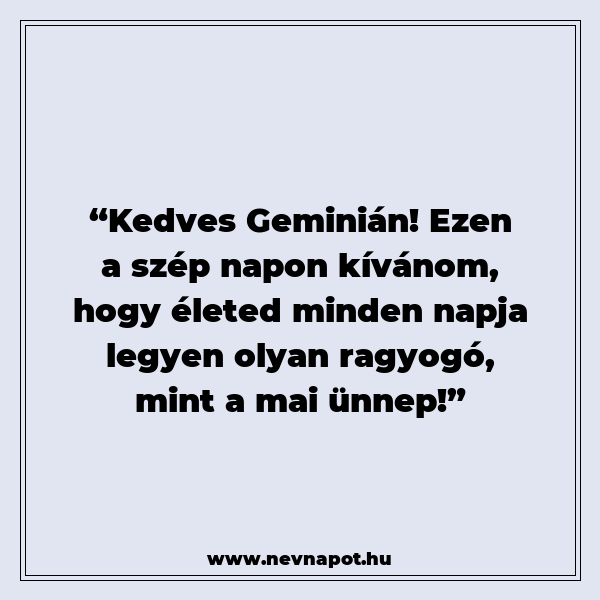 Geminián névnapi köszöntők
