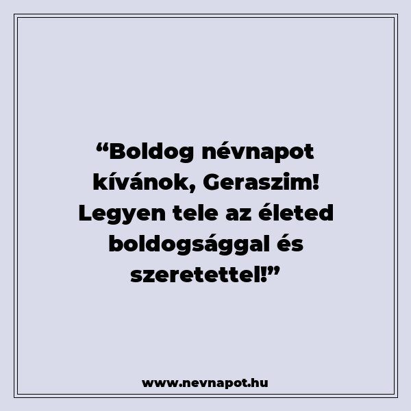 Geraszim névnapi köszöntők