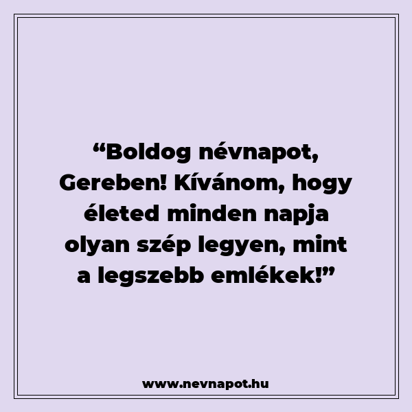 Gereben névnapi köszöntők