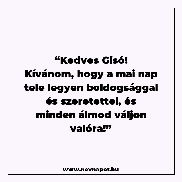 Gisó névnapi köszöntők
