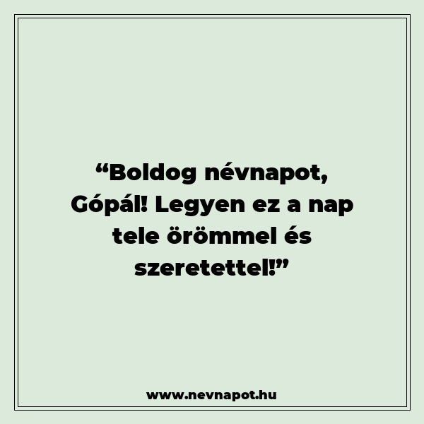 Gópál névnapi köszöntők