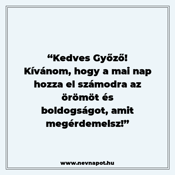 Győző névnapi köszöntők