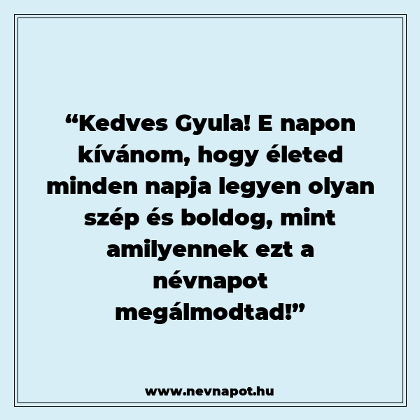 Gyula névnapi köszöntők