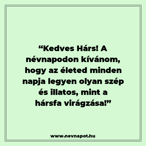 Hárs névnapi köszöntők