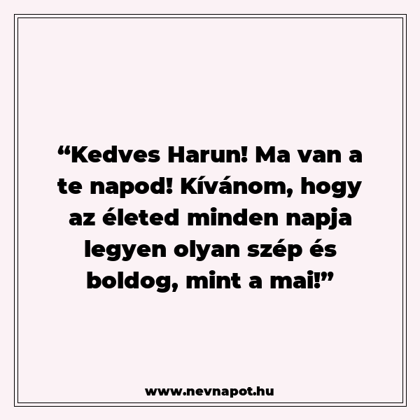 Harun névnapi köszöntők