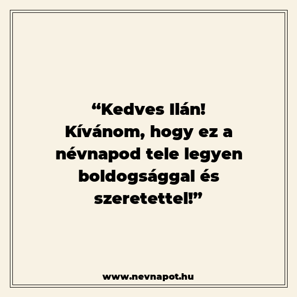 Ilán névnapi köszöntők