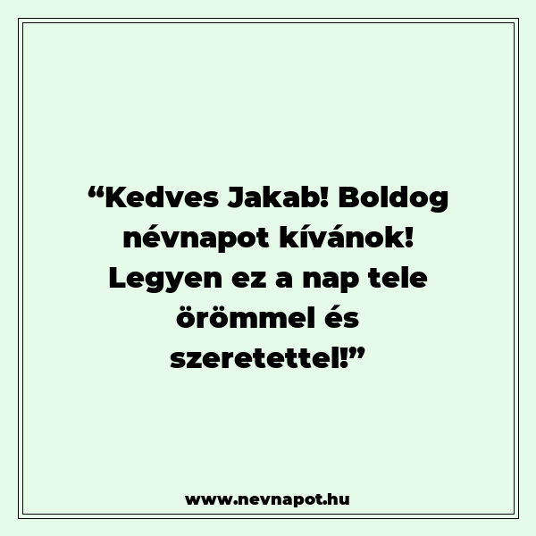Jakab névnapi köszöntők