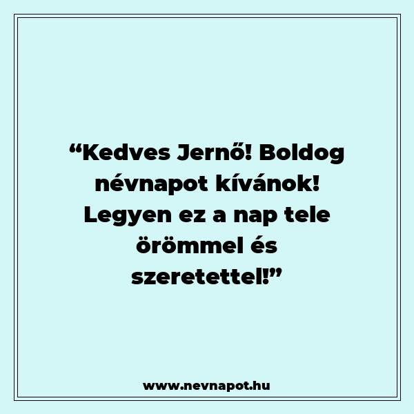 Jernő névnapi köszöntők