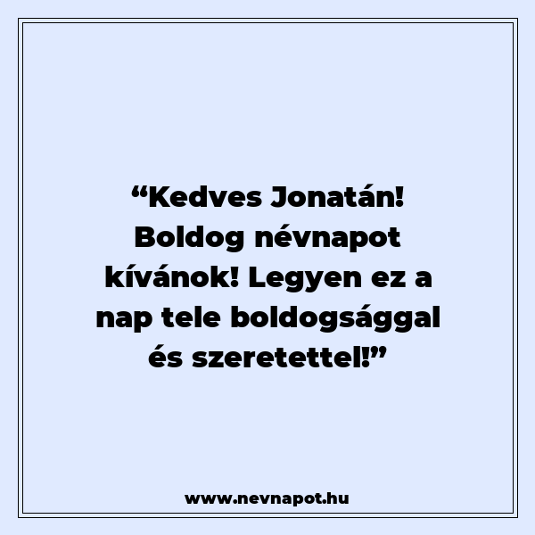 Jonatán névnapi köszöntők