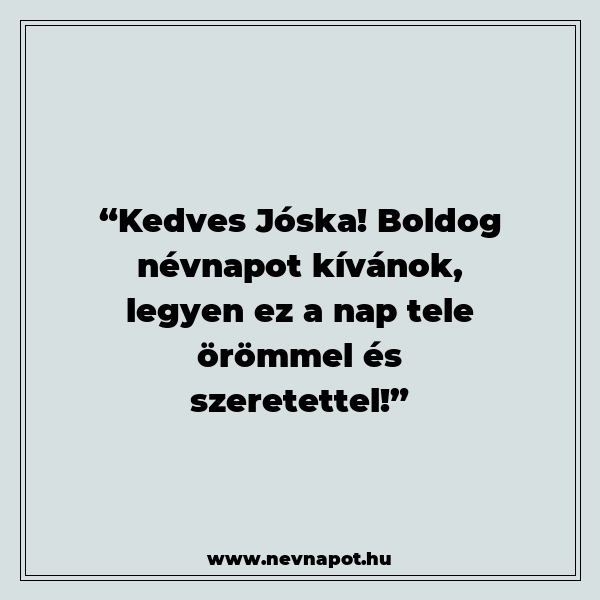 Jóska névnapi köszöntők