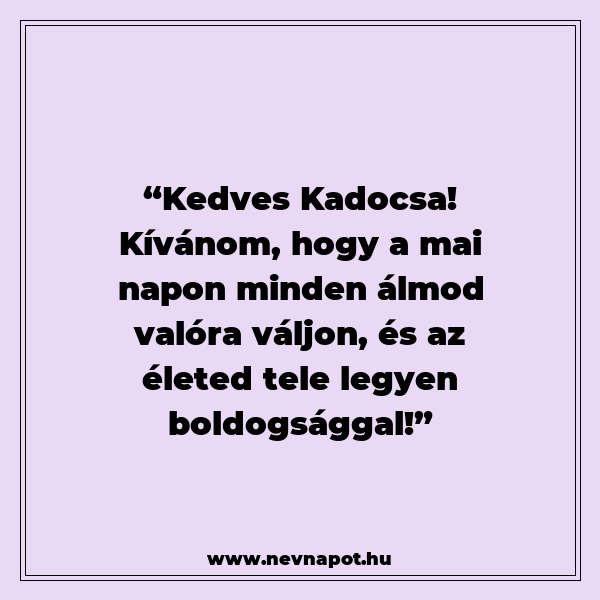 Kadocsa névnapi köszöntők