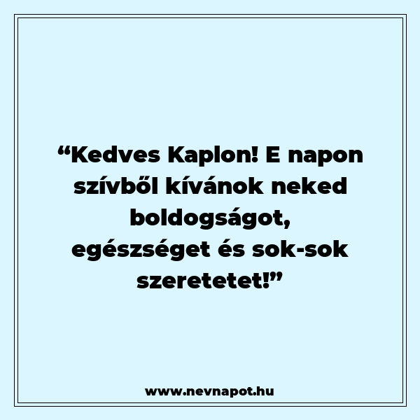 Kaplon névnapi köszöntők