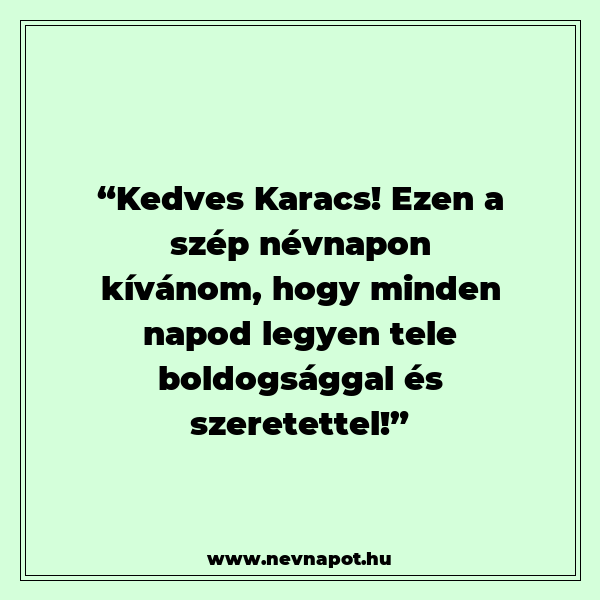 Karacs névnapi köszöntők