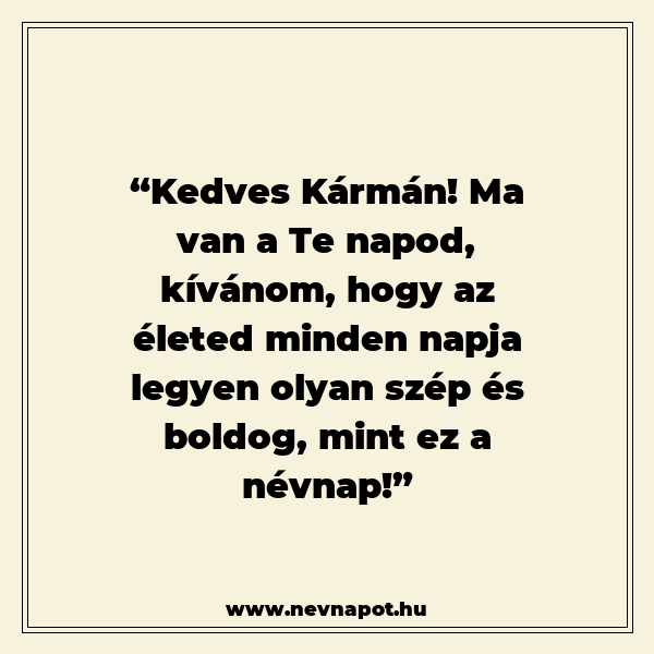 Kármán névnapi köszöntők