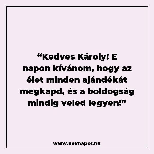 Károly névnapi köszöntők