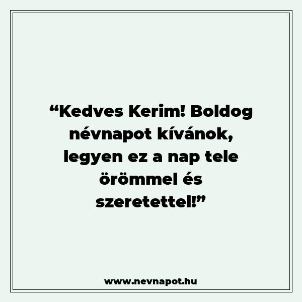 Kerim névnapi köszöntők