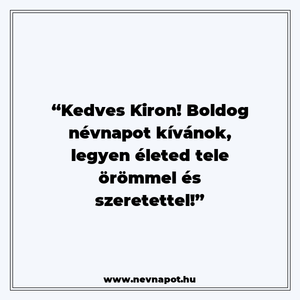 Kiron névnapi köszöntők