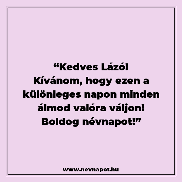 Lázó névnapi köszöntők
