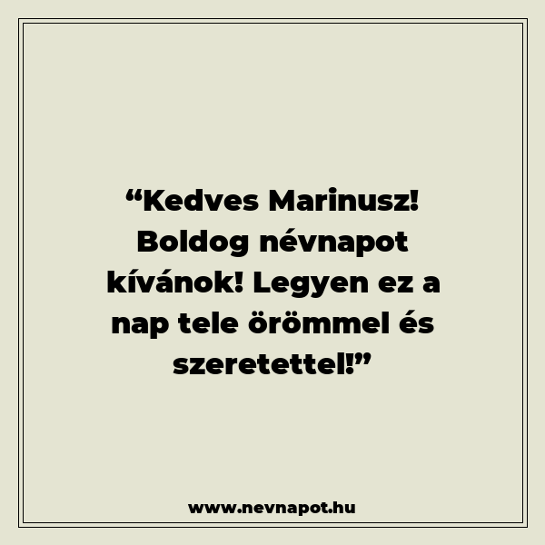 Marinusz névnapi köszöntők