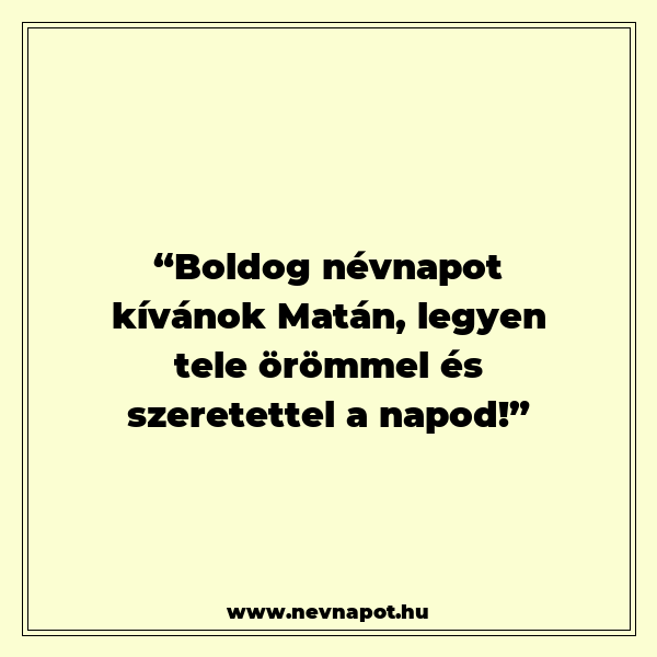 Matán névnapi köszöntők