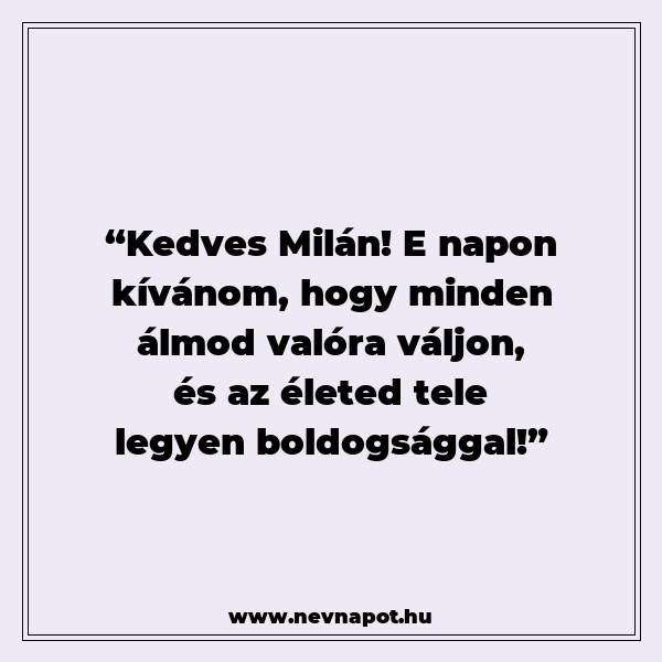 Milán névnapi köszöntők