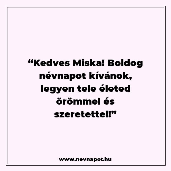 Miska névnapi köszöntők