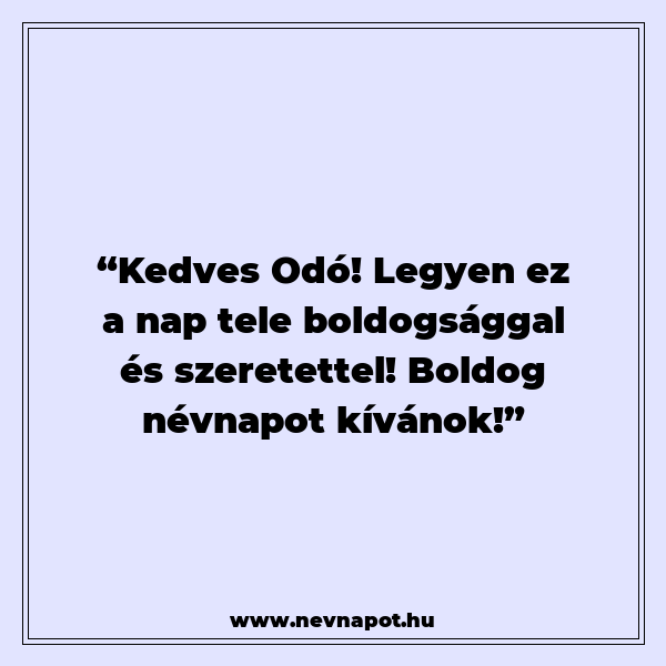 Odó névnapi köszöntők